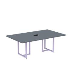Imagem de Mesa de Reunião Retangular com Power Box 200x90cm Mr2000p25tub Grafito/Lilas