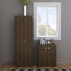 Imagem de Conjunto Home Office 2 Peças Armário 2 Portas ME4105 com Balcão 2 Portas ME4103 Espresso Móveis Nogal