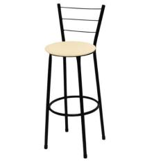 Imagem de Banqueta Alta Preta com Assento Bege Fortmix