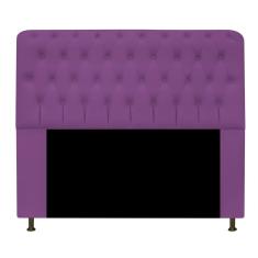 Imagem de Cabeceira Lady Estofada Capitonê 195 cm para Cama Box King Suede Roxo Quarto - AM Decor
