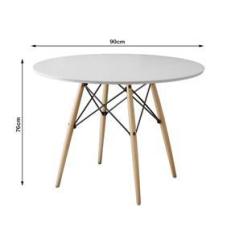 Imagem de Mesa Eiffel Redondo Tampo De Madeira 90 Cm 