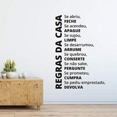 Imagem de Adesivo De Parede Regras Da Casa tamanho 90cm x 50cm 