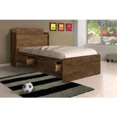 Imagem de Cama Tamires Bau Castanho Wood