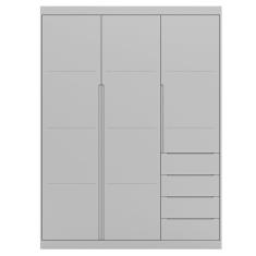 Imagem de Guarda Roupa Infantil 3 Portas e 4 Gavetas Pérola Cinza - Phoenix