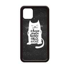Imagem de Capa Cat in Home com citação preta e branca para iPhone 11 Pro Max para Apple Mobile Case Shell