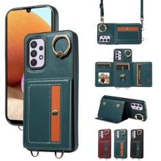 Imagem de Furill Capa de telefone para Samsung Galaxy A23 5G/4G Capa carteira com alça de ombro transversal e porta-cartão de couro, bolso de crédito, suporte giratório em 360°, acessórios para celular A 23 23A