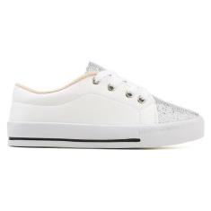 Imagem de Sapato Infantil Menina Tenis Feminino Couro Star Confortavel, Branco, 