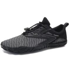 Imagem de WateLves Sapatos aquáticos para homens e mulheres descalços meias aquáticas de secagem rápida ao ar livre calçados esportivos para caiaque, passeios de barco, caminhadas, surfe, caminhada, M - preto,