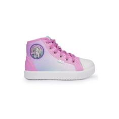 Imagem de Tênis Infantil Cano Médio Pampili Disney Degradê Princesa Ariel Rosa e Azul-Feminino