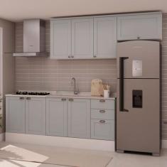 Imagem de Cozinha Completa Iluminata 8 Portas 3 Gavetas 100% Mdf Branco/Fendi -