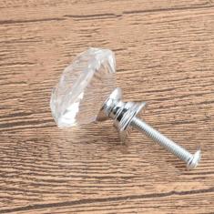 Imagem de 1/10 peças 20-40mm base dourada e prateada em forma de diamante puxadores de vidro cristalino armário puxa puxadores de gaveta puxadores de armário de cozinha, base de prata 40mm, 1 unidade