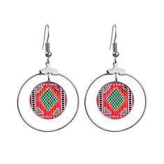 Imagem de Brincos de argola pendentes Red Green Line Mexico Totems Civilização Ancient Hoop Jewelry Drop Circle