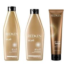 Imagem de Redken All Soft Kit Shampoo + Condicionador + Leave In Kit