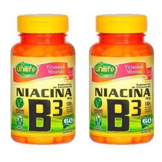 Imagem de Kit 2 Vitamina B3 (Niacina) - 60 Cápsulas - Unilife