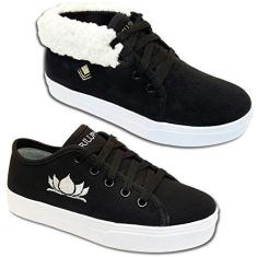 Imagem de Kit 2 Pares Tenis Casual Feminino Trilupy Preto