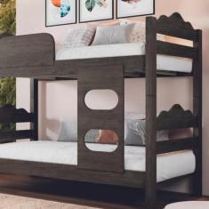 Imagem de Beliche 100% Mdf Grade De Proteção Escadinha Confortável - Beliche Kên