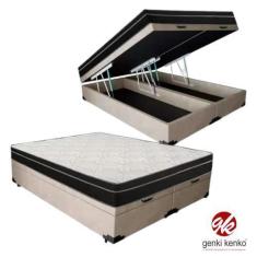 Imagem de Conjunto Cama Box Baú Super King + Colchão Molas Ensacadas Super King