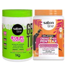 Imagem de Kit Salon Line Gelatina To De Cacho + Creme De Pentear Gelatina Salon Line Definição Extraordinária 1Kg