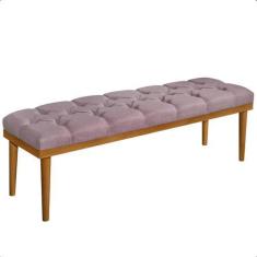 Imagem de Recamier Calçadeira Apolo Linho Rosa Solteiro 1,00M Base Madeira Pés P