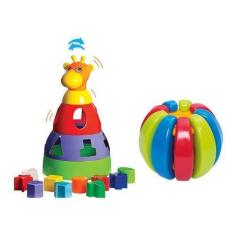 Imagem de Brinquedos Girafa E Bola Gomos Educativo Infantil Bebê - Mercotoys