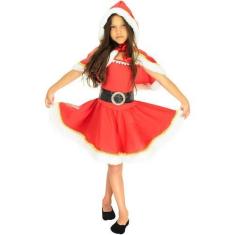 Imagem de Fantasia Mamãe Noel Infantil de Luxo Com Capa e Capuz - Fantasias Caro