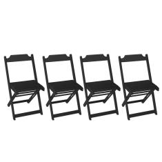 Imagem de Conjunto 4 Cadeiras Dobrável em Madeira Maciça