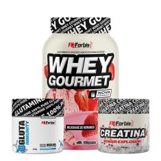 Imagem de Kit Whey Protein Gourmet Pote + Creatina 300g + Gluta Immunity 150g - FN Forbis-Unissex