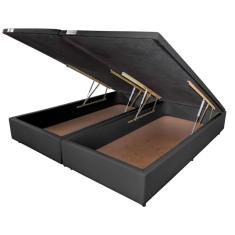 Imagem de Box Baú Orthocrin Preto King Bipartido - 193x203x31