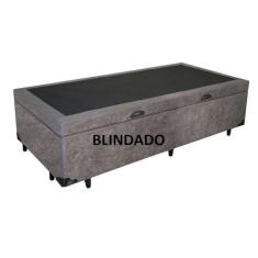 Imagem de Cama Box Baú Solteirão King Blindado Sintético Cinza