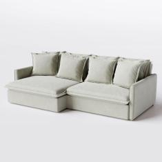 Imagem de Sofá Cama Bariloche 1,60m em Linho Brooks Off White - Home Mobily