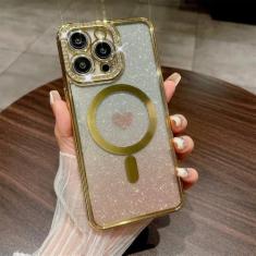 Imagem de Luxo glitter diamante bonito amor caso para iphone 15 14 11 12 13 pro max, ouro, para iphone 14