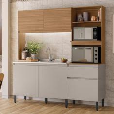 Imagem de Armário De Cozinha Compacta 5 Portas 1 Gaveta Amaranto Amêndola Touch-nude Prime Tx