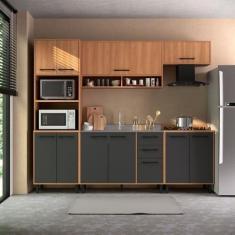 Imagem de Cozinha Modulada Havana 05 Peças Com 11 Portas E 02 Gavetas Rovere/Gra