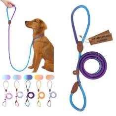 Imagem de Trelas deslizantes para cães, trela antiderrapante durável, coleira de corda forte e confortável para cães grandes, médios, coleira de controle para cães pequenos, coleira de treinamento para cães