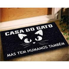 Imagem de Tapete Capacho Casa Do Gato 60X40 Entrad Decorativo Pet Cat