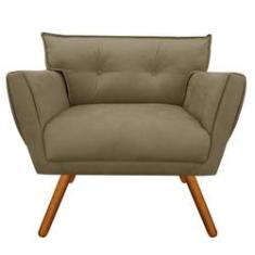 Imagem de Poltrona Anitta Suede Marrom Rato Pés Palito D'Rossi