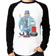 Imagem de Camiseta Raglan Mecânico Manga Longa - Foca Na Moda