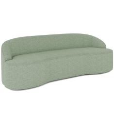 Imagem de Sofá 3 Lugares Curvo Sala de Estar Living Lótus D02 Linho Verde Musgo 180 cm D-477 - Lyam Decor