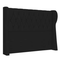 Imagem de Cabeceira Casal Queen Cama Box 160cm Malva I02 Veludo Preto - Mpozenat