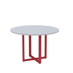 Imagem de Mesa de Reunião Redonda 100cm Mrr1100p25tub Cinza/Vermelho