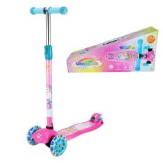 Imagem de Patinete Unicórnio Radical Trinete 3 Rodas Infantil com Luzes Led DM T