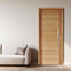 Imagem de Porta Roma Mista Batente 14 Puxador Tubo 80 Cm 92 X 210 Esquerdo Natural