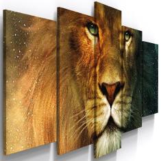 Imagem de Quadro Decorativo Animal Leao Selvagem Mosaico Sala Quarto