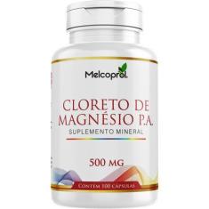Imagem de Cloreto de magnésio 100 cápsulas 500 mg suplemento alimentar melcoprol