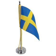 Imagem de Mini Bandeira De Mesa Da Suécia 15 Cm Poliéster