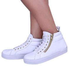 Imagem de Tênis Branco Botinha Feminina Bota Fitness Academia Super Macia Leve E