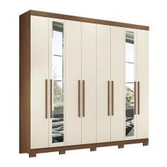 Imagem de Guarda Roupas 8 Portas E 4 Gavetas Com Espelho E Pés Master New Santos Andirá Jatoba-areia