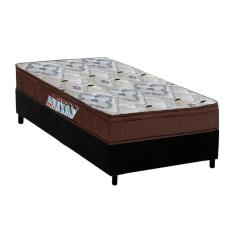 Imagem de Cama Box Colchão Espuma Ortobom D/ep Anatômico Fort Tech Iso Mega FirmeBase Suede Black