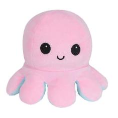 Imagem de Polvo Reversível Pelúcia Fofa Macia Feliz E Bravo Engraçado