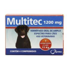 Imagem de Vermífugo Syntec Multitec 1200 Mg Para Cães Até 15 Kg - 4 Comprimidos